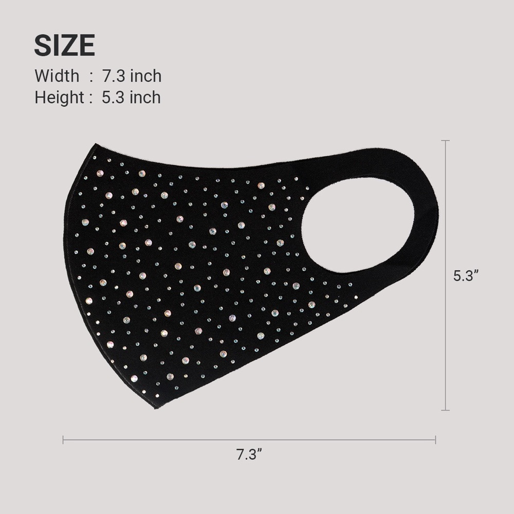 Sparkly Rhinestones Reusable Fashion Face Mask - Picture 9 of 12